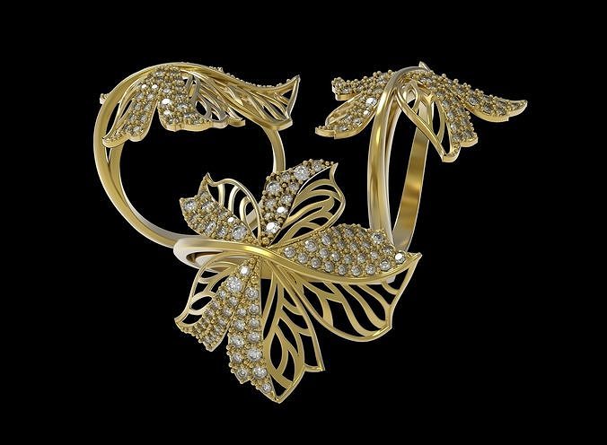 maple leaf ring 3D print model