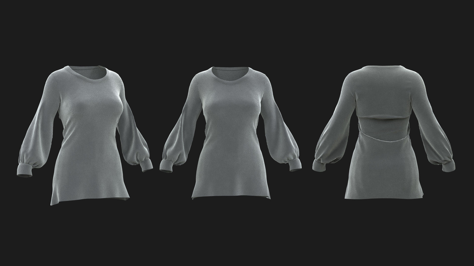 Female Shirt Free 3D model_7