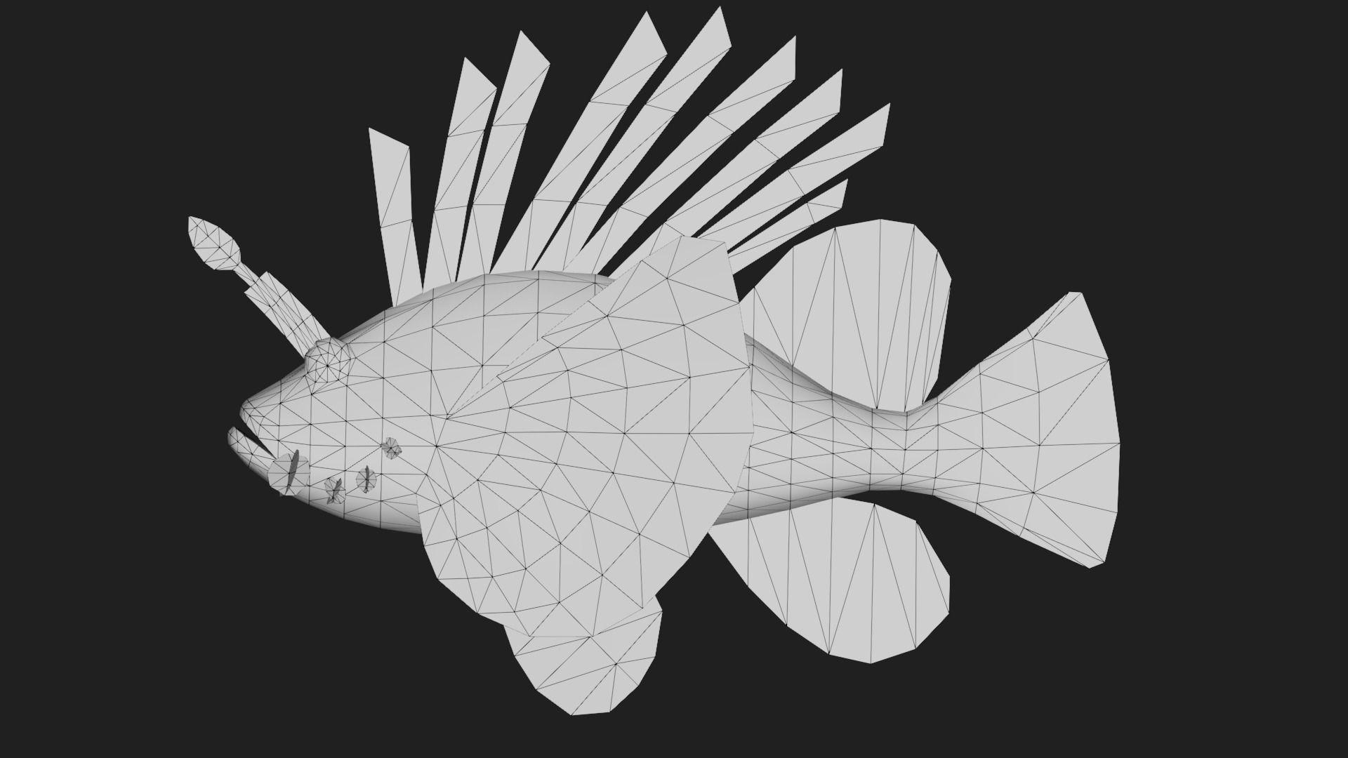 Lionfish Low-poly 3D model_1