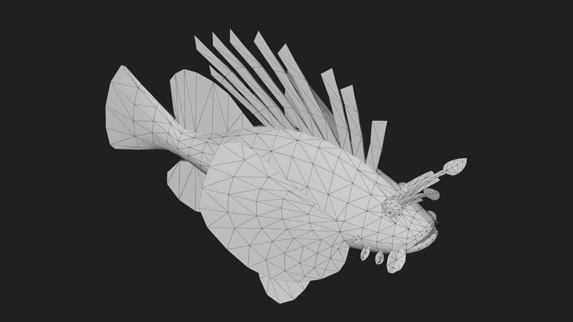Lionfish Low-poly 3D model_3