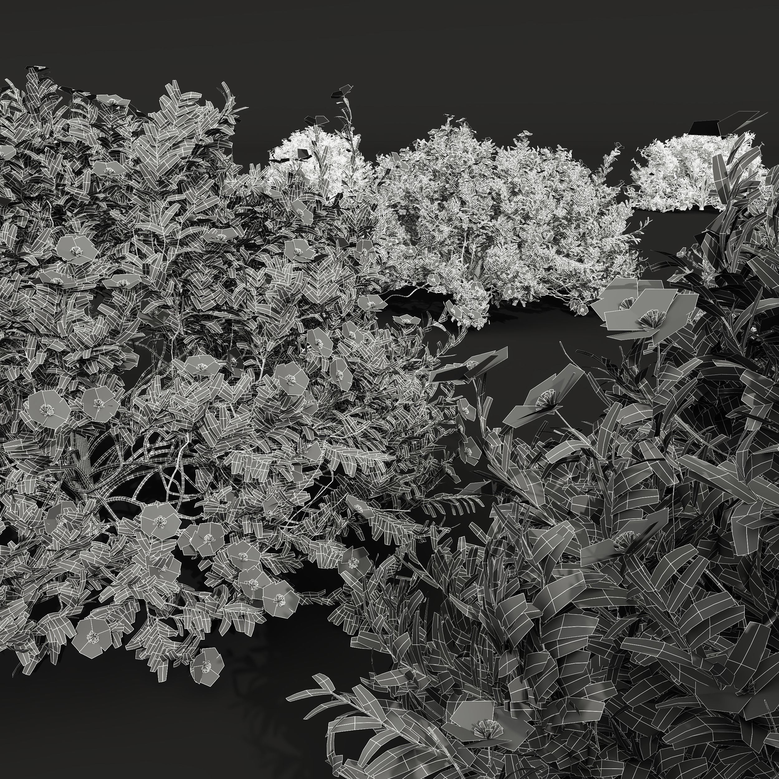  6 Different SETS of  Tree Bush SET VOL33 3D Model Collection_25