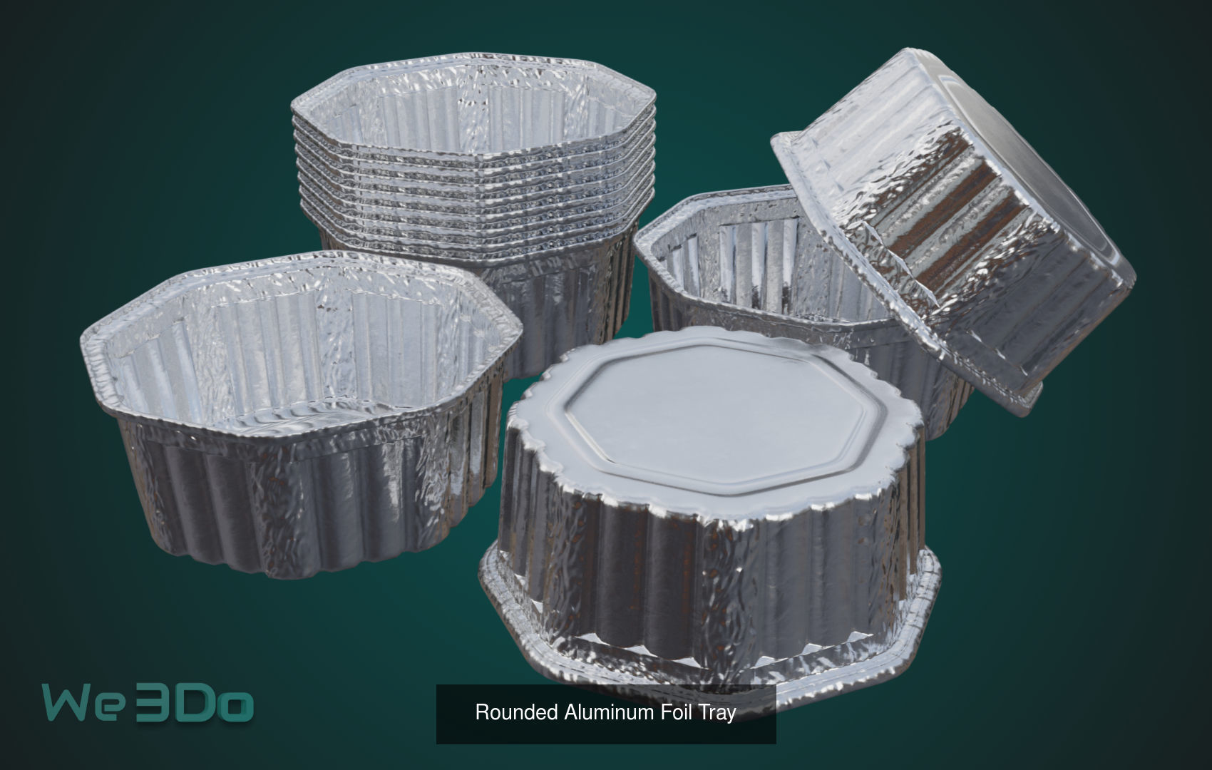 Aluminium Container Pack - Low Poly 3D Model Collection_3