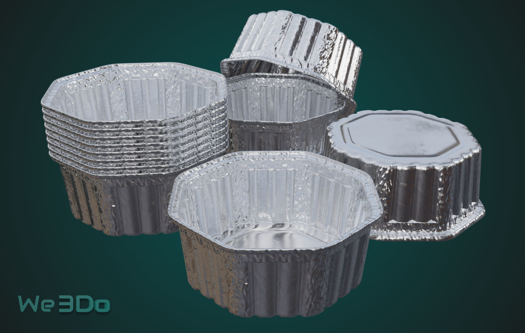 Aluminium Container Pack - Low Poly 3D Model Collection_19