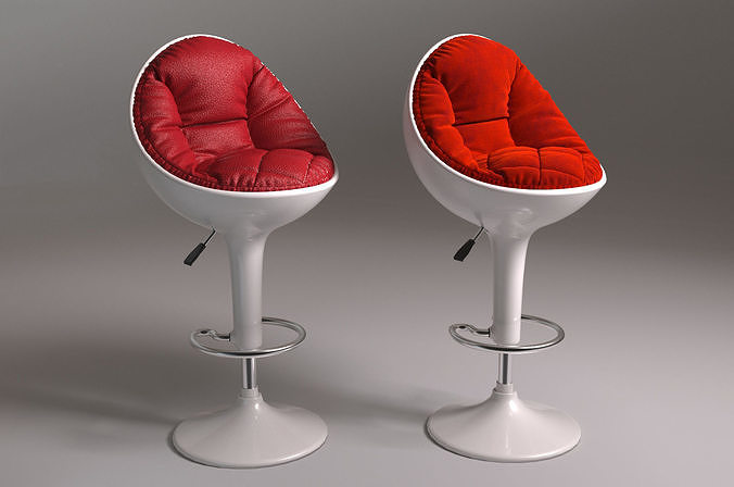  Bar high chair high poly material 3D model