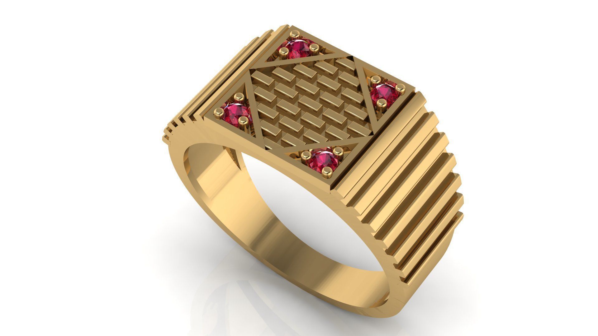 HIGHLY PERMIUM DIAMOND GENTS RING 3D print model_4