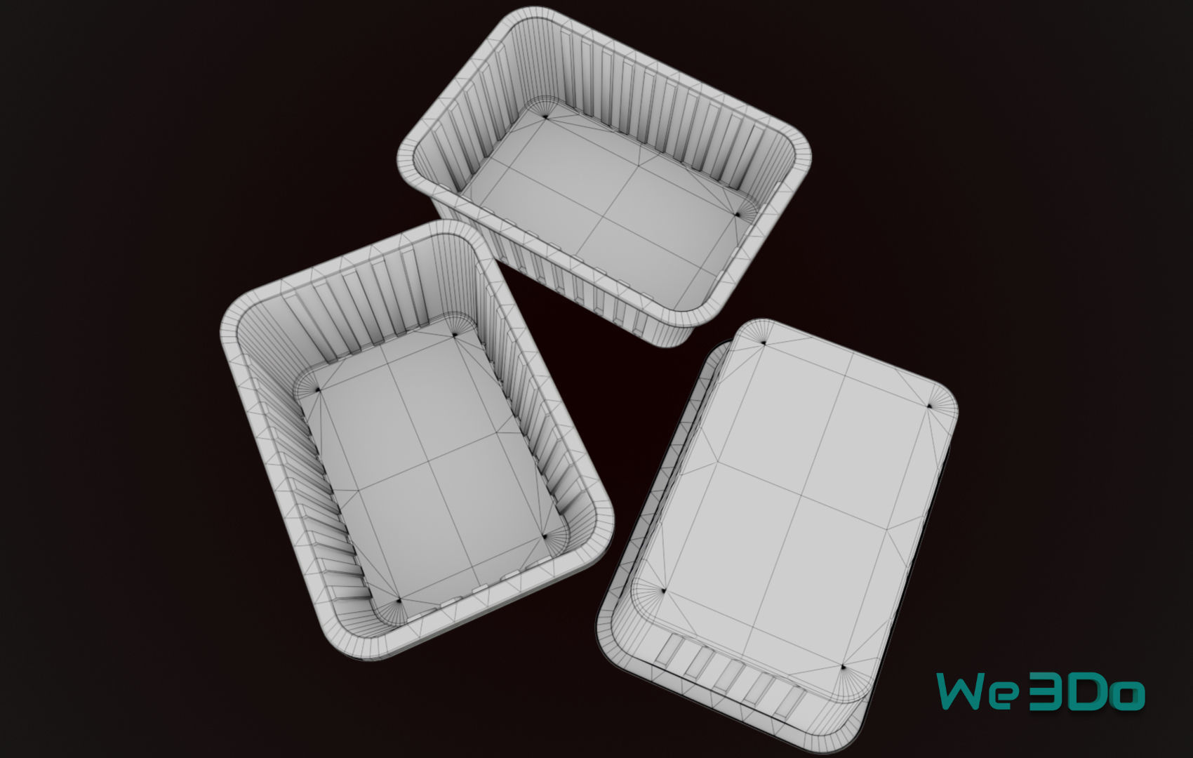 Foil Container Pack - Low Poly 3D Model Collection_18