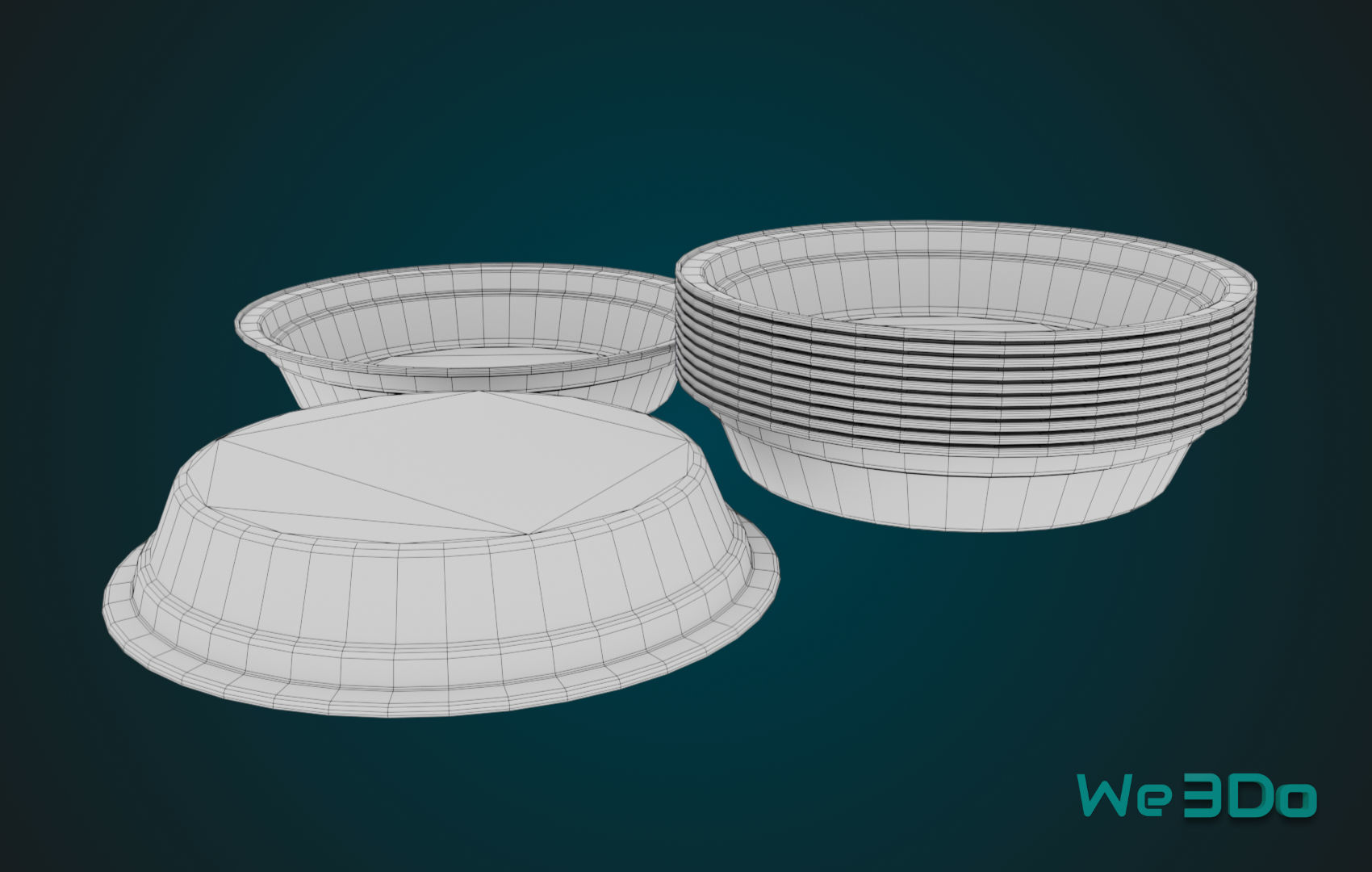 Foil Container Pack - Low Poly 3D Model Collection_7