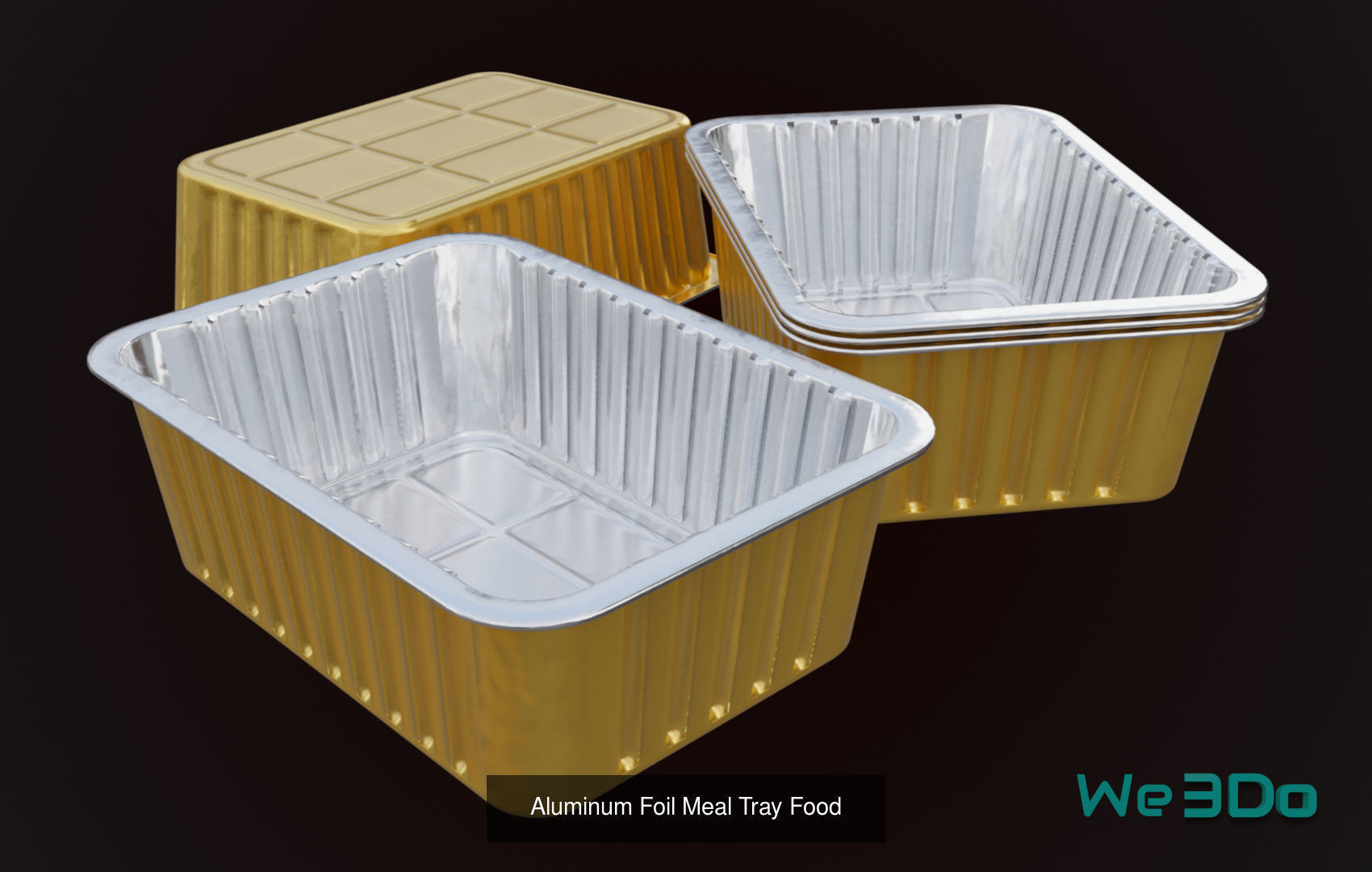 Foil Container Pack - Low Poly 3D Model Collection_3