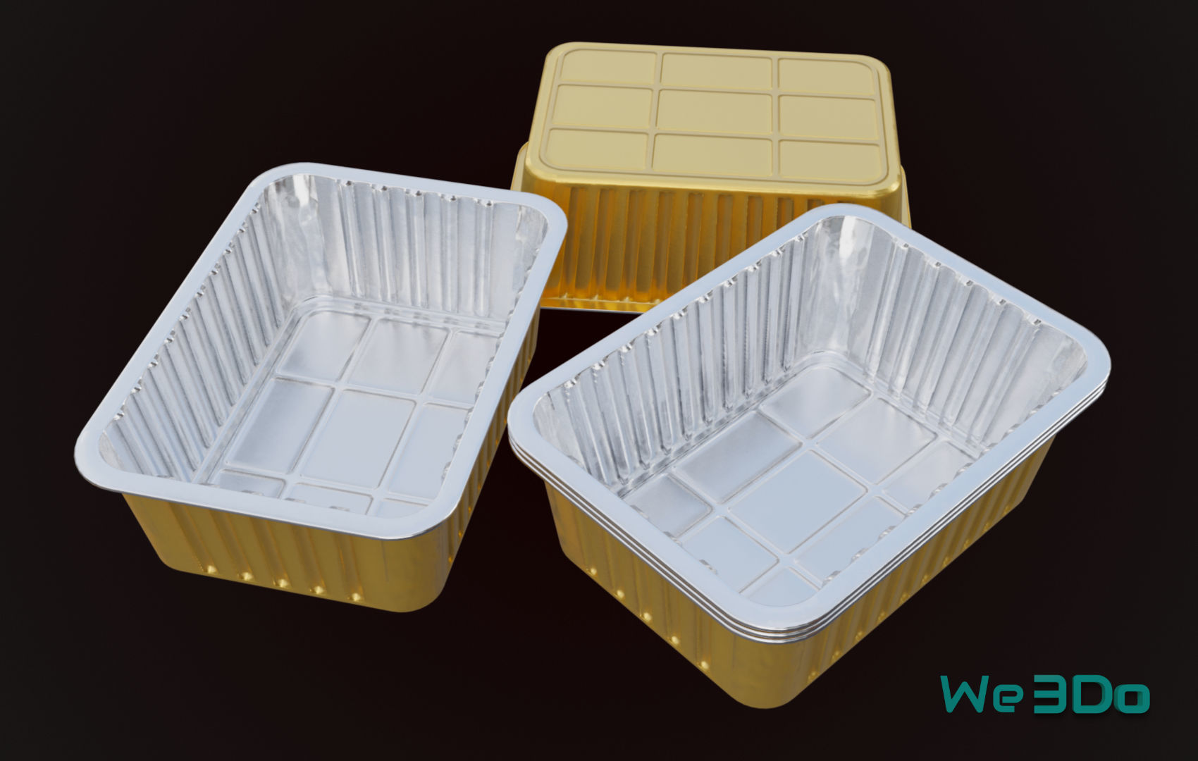 Foil Container Pack - Low Poly 3D Model Collection_16