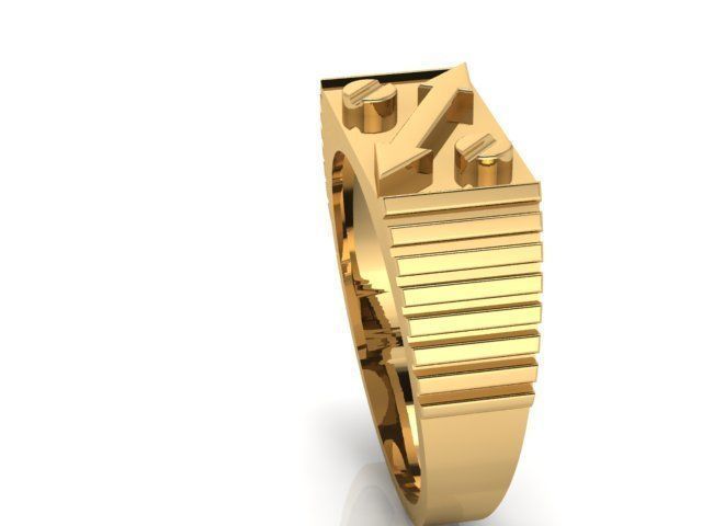 PERMIUM ARROW GENTS RING 3dm stl obj mtl 3D print model_7
