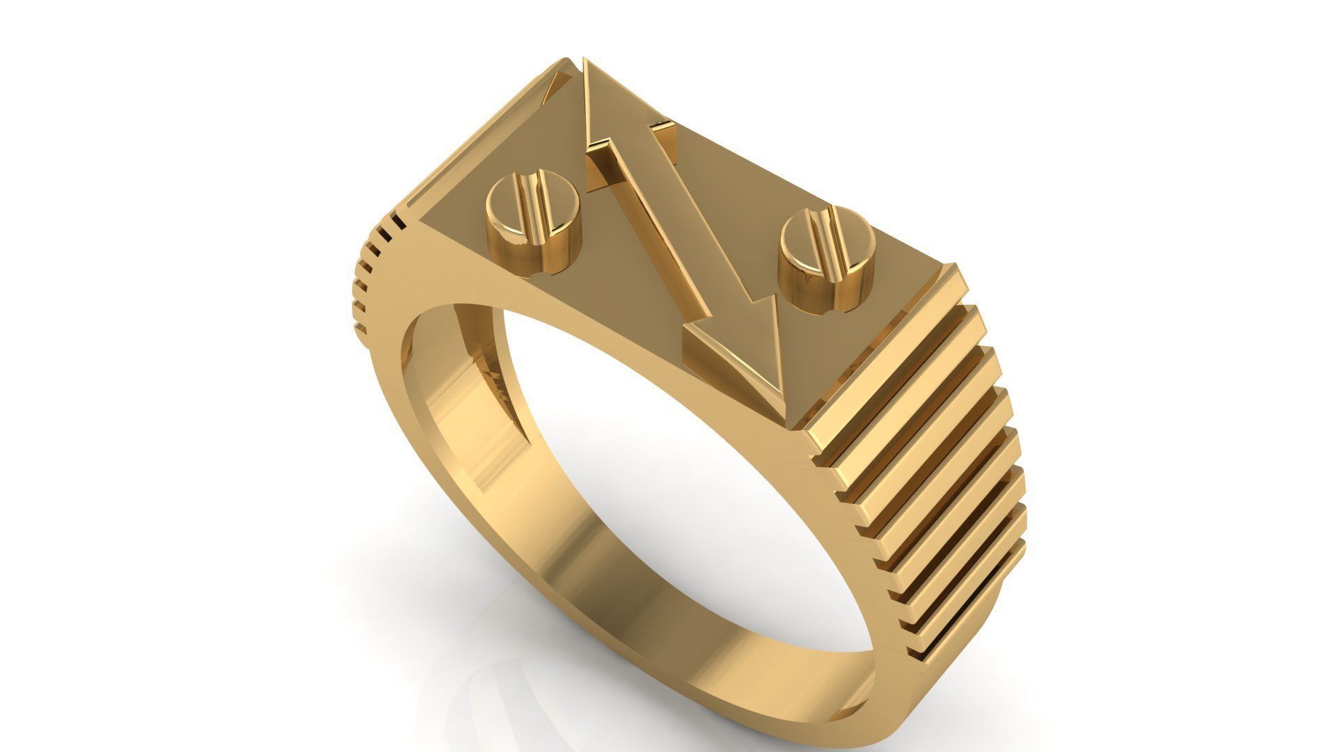 PERMIUM ARROW GENTS RING 3dm stl obj mtl 3D print model_4