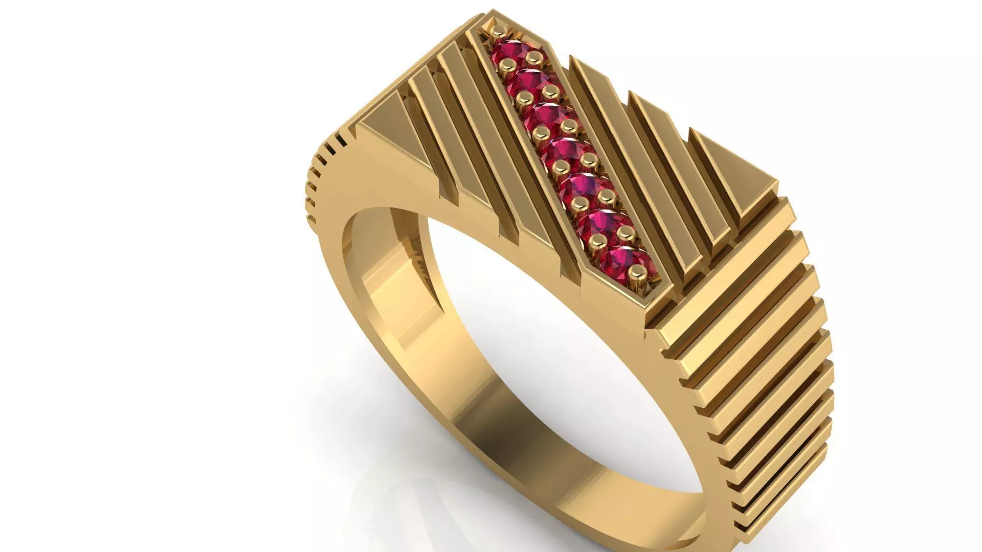 TOP UNIQUE DIAMOND GENTS RING  3dm stl obj mtl  3D print model_0