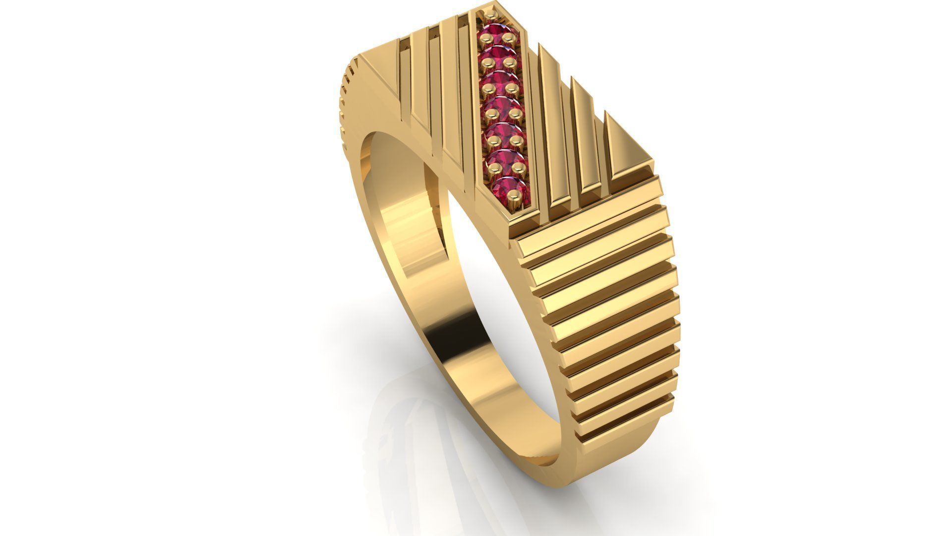 TOP UNIQUE DIAMOND GENTS RING  3dm stl obj mtl  3D print model_4