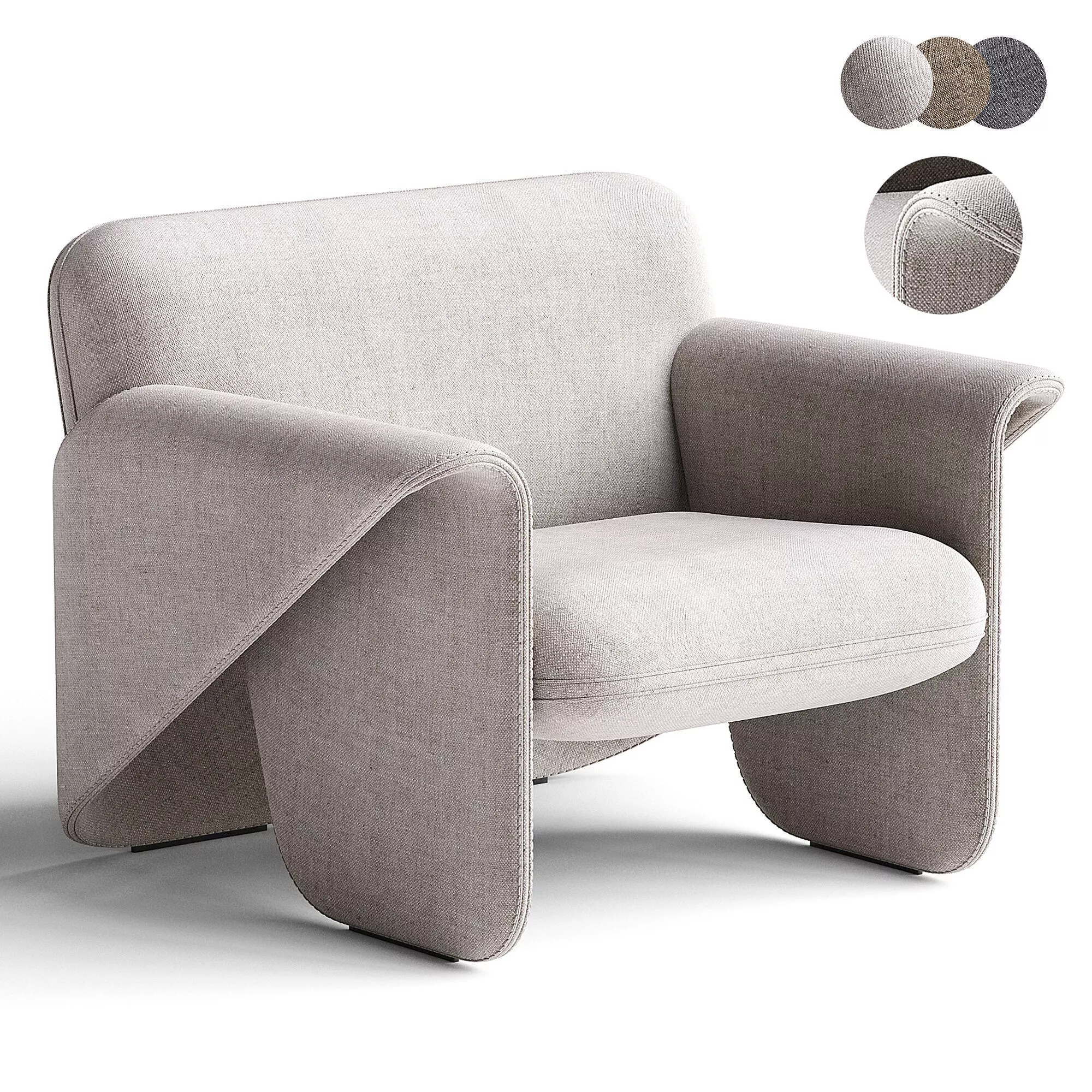 DS 125 armchair De Sede Low-poly 3D model