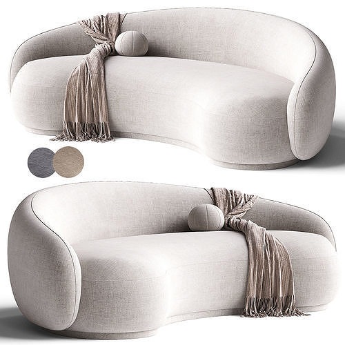 Curved Sofa Low-poly 3D model