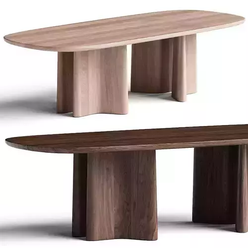 Issho Rectangle Table 8 Seater Low-poly 3D model