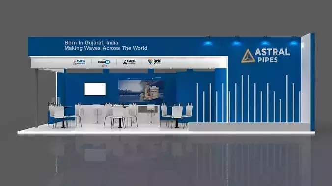 10 mtr x 6 mtr  Exhibition Stand  3D print model