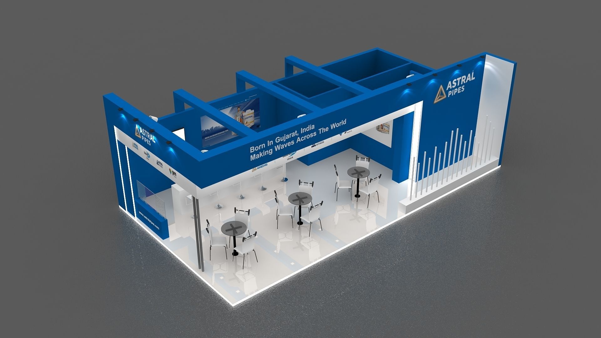 10 mtr x 6 mtr  Exhibition Stand  3D print model_2