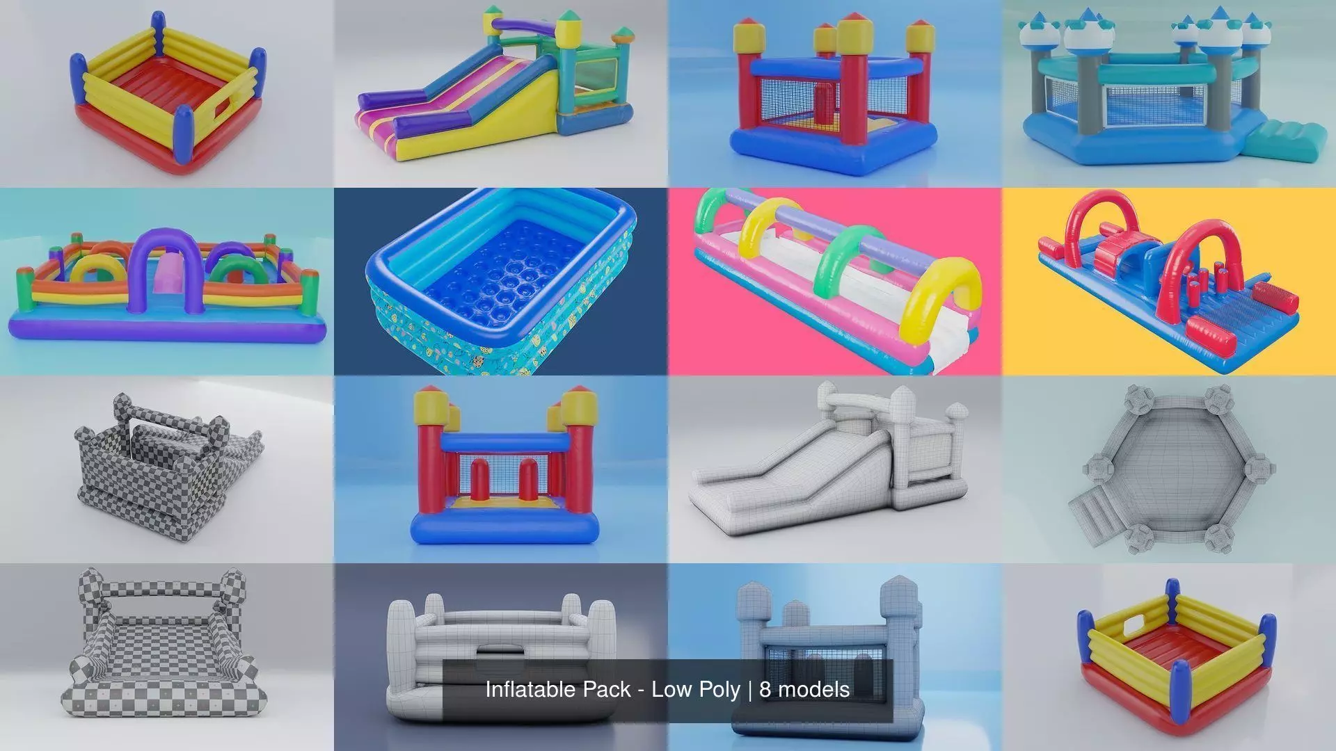 Inflatable Pack - Low Poly 3D Model Collection_0