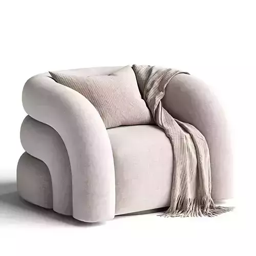 Slipper Vegan Shearling Swivel Chair Low-poly 3D model