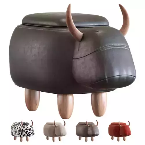 Leather Standard Stool Modern Style Simple Household Cow Stool
