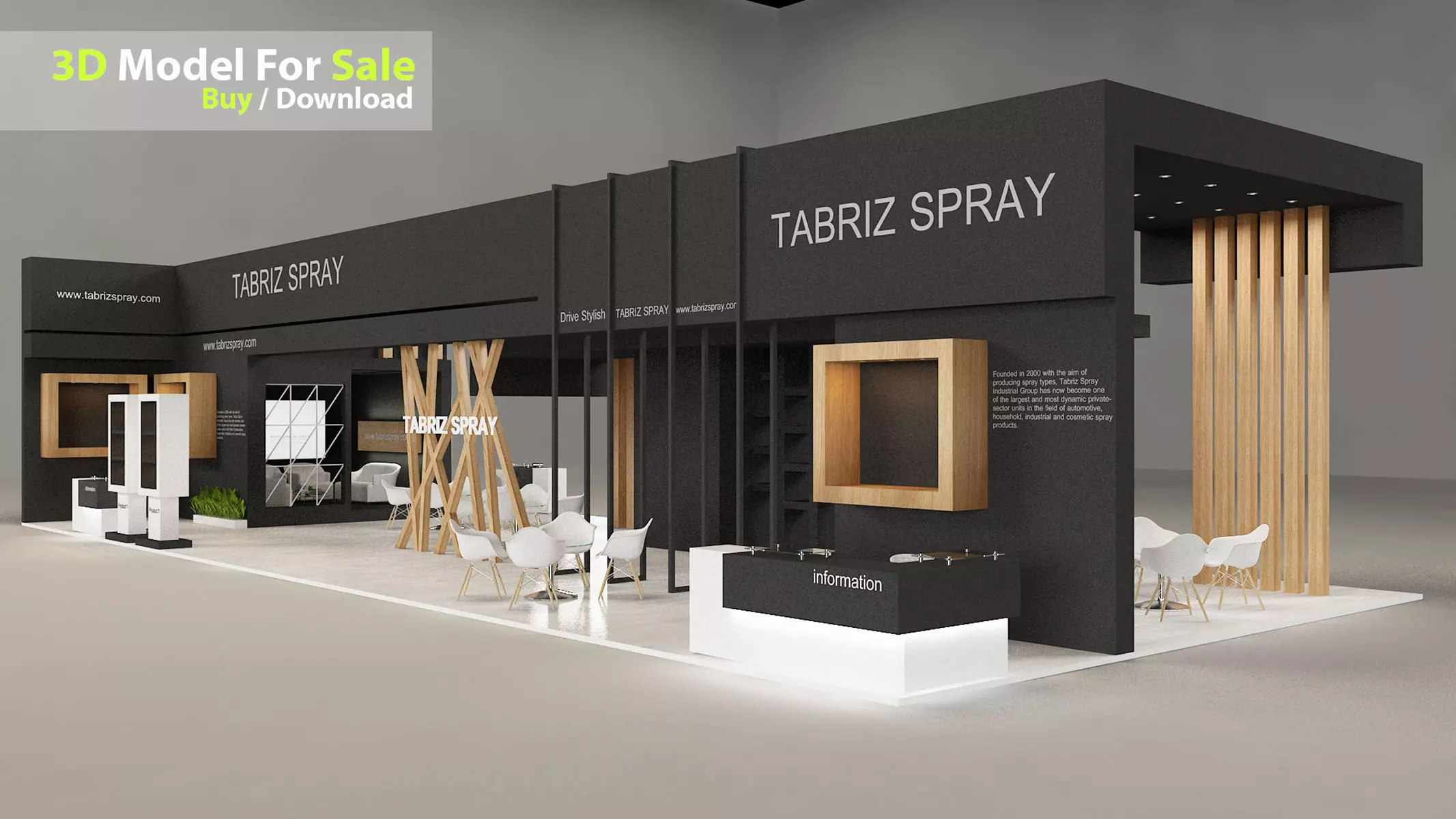 Exhibition Low-poly 3D model_3