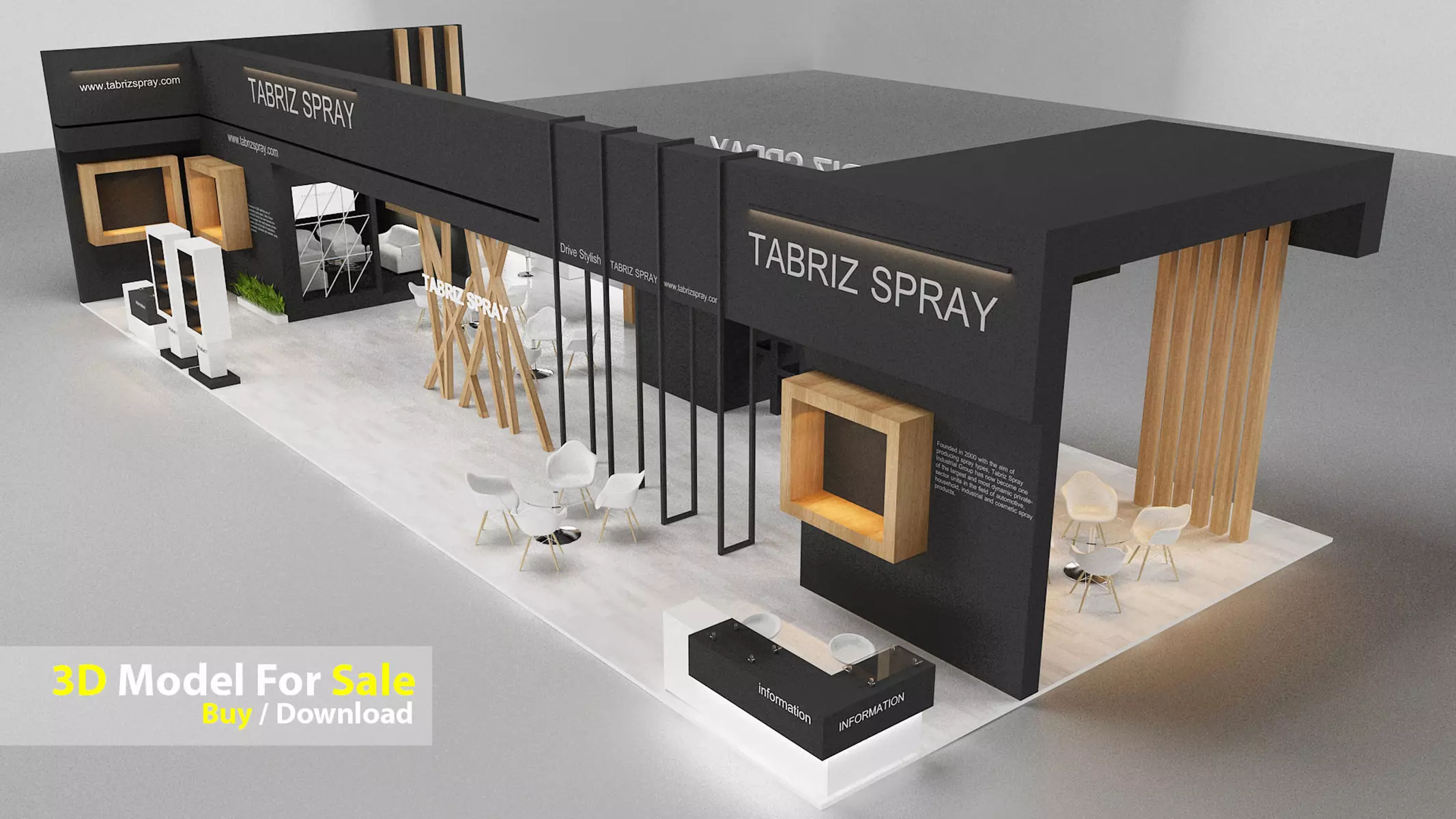 Exhibition Low-poly 3D model_1