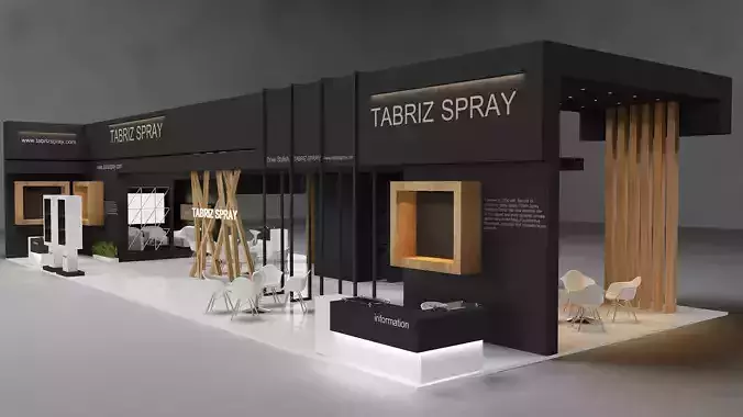 Exhibition Low-poly 3D model