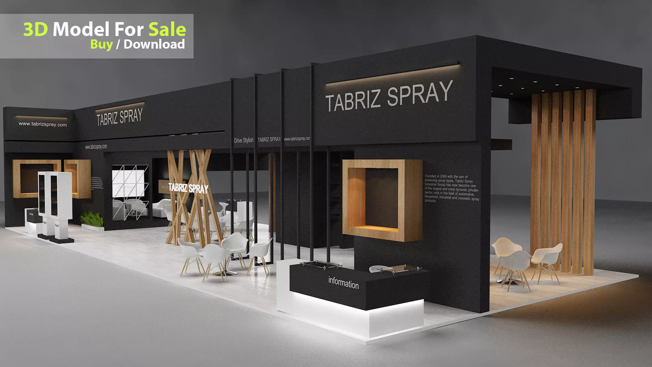 Exhibition Low-poly 3D model_2