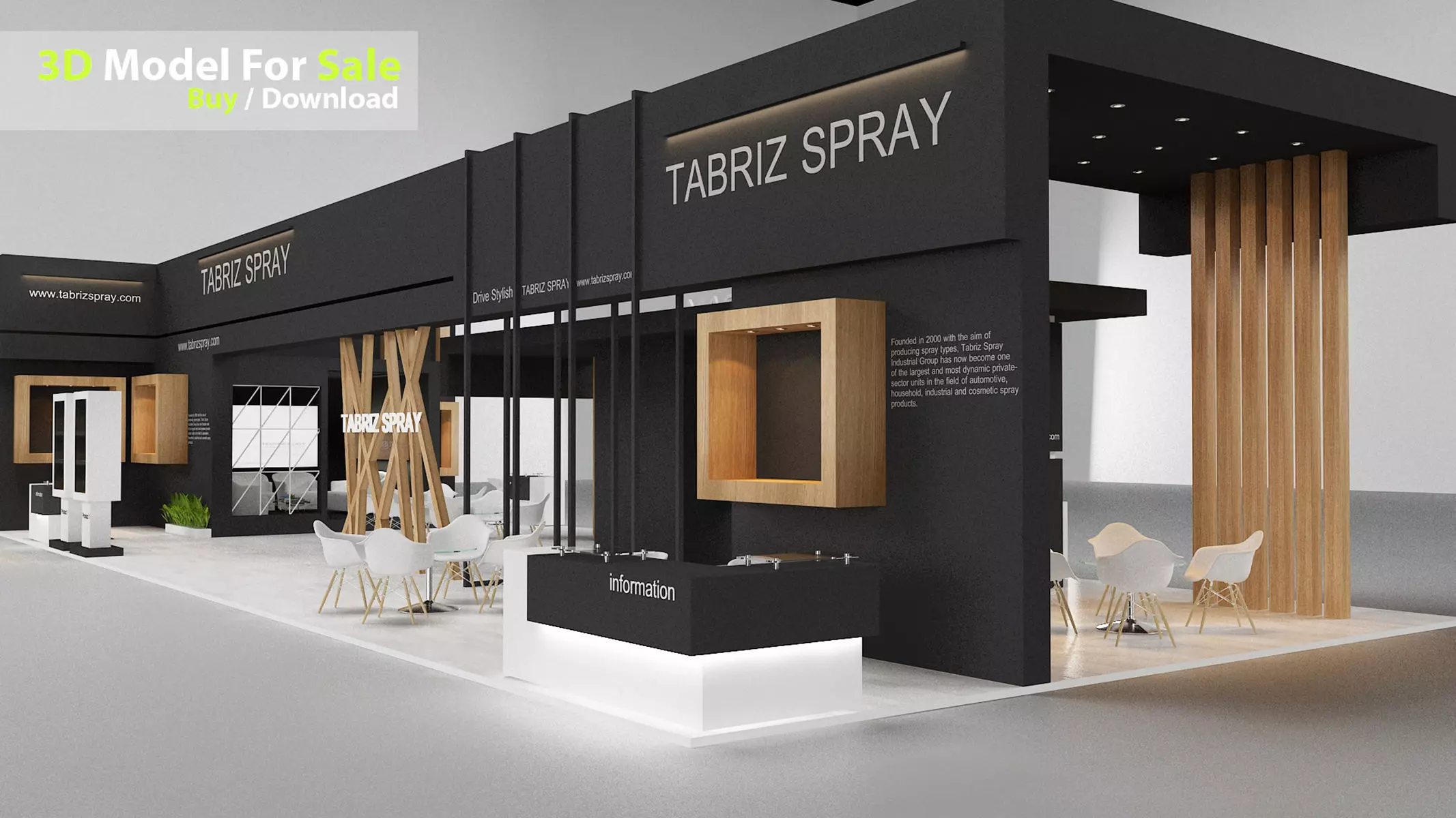 Exhibition Low-poly 3D model_5