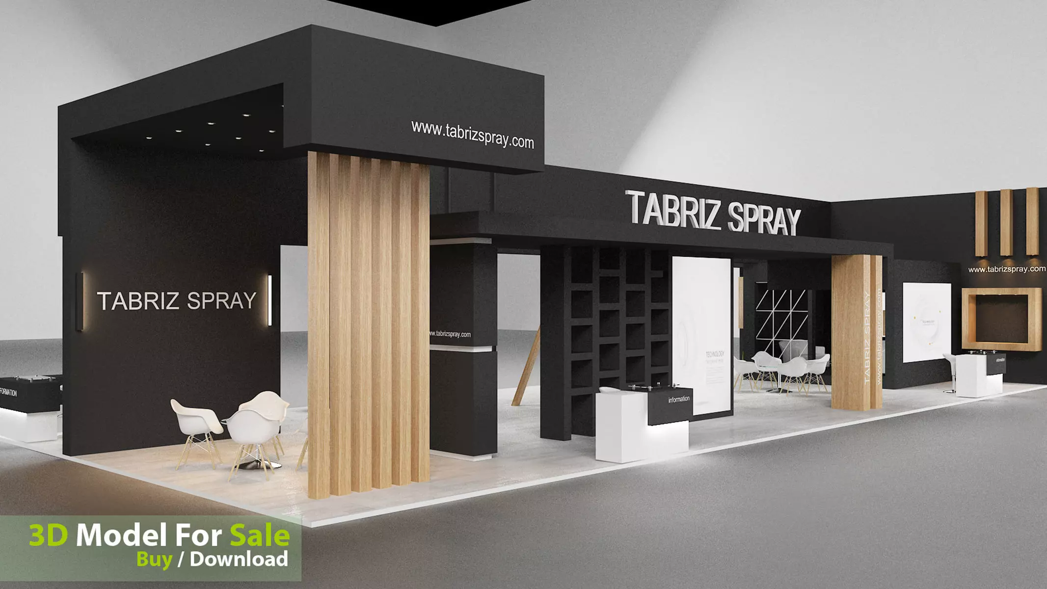 Exhibition Low-poly 3D model_4