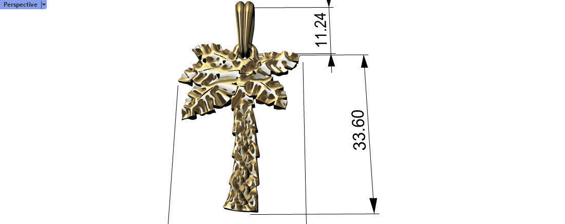 Palm Tree Pendant Charm Necklace Jewelry 3D print model_6