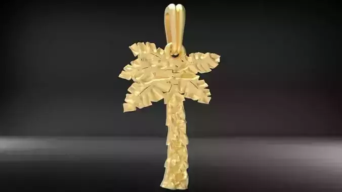 Palm Tree Pendant Charm Necklace Jewelry 3D print model