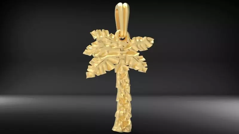 Palm Tree Pendant Charm Necklace Jewelry 3D print model_0