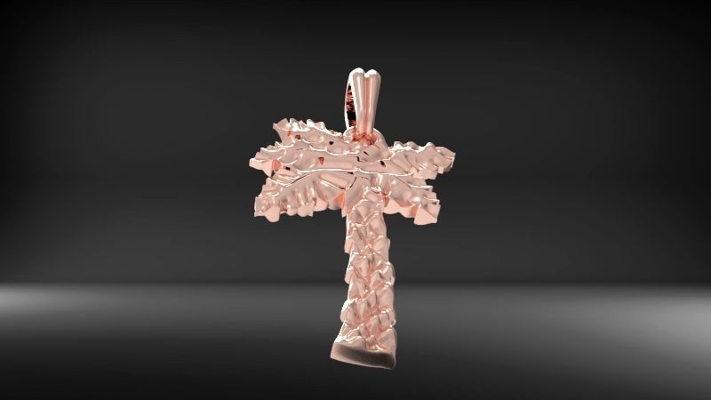 Palm Tree Pendant Charm Necklace Jewelry 3D print model_7