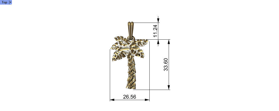 Palm Tree Pendant Charm Necklace Jewelry 3D print model_9