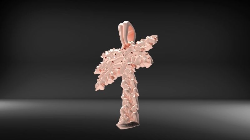 Palm Tree Pendant Charm Necklace Jewelry 3D print model_5