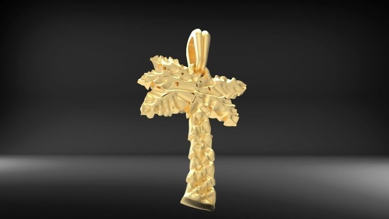 Palm Tree Pendant Charm Necklace Jewelry 3D print model_2