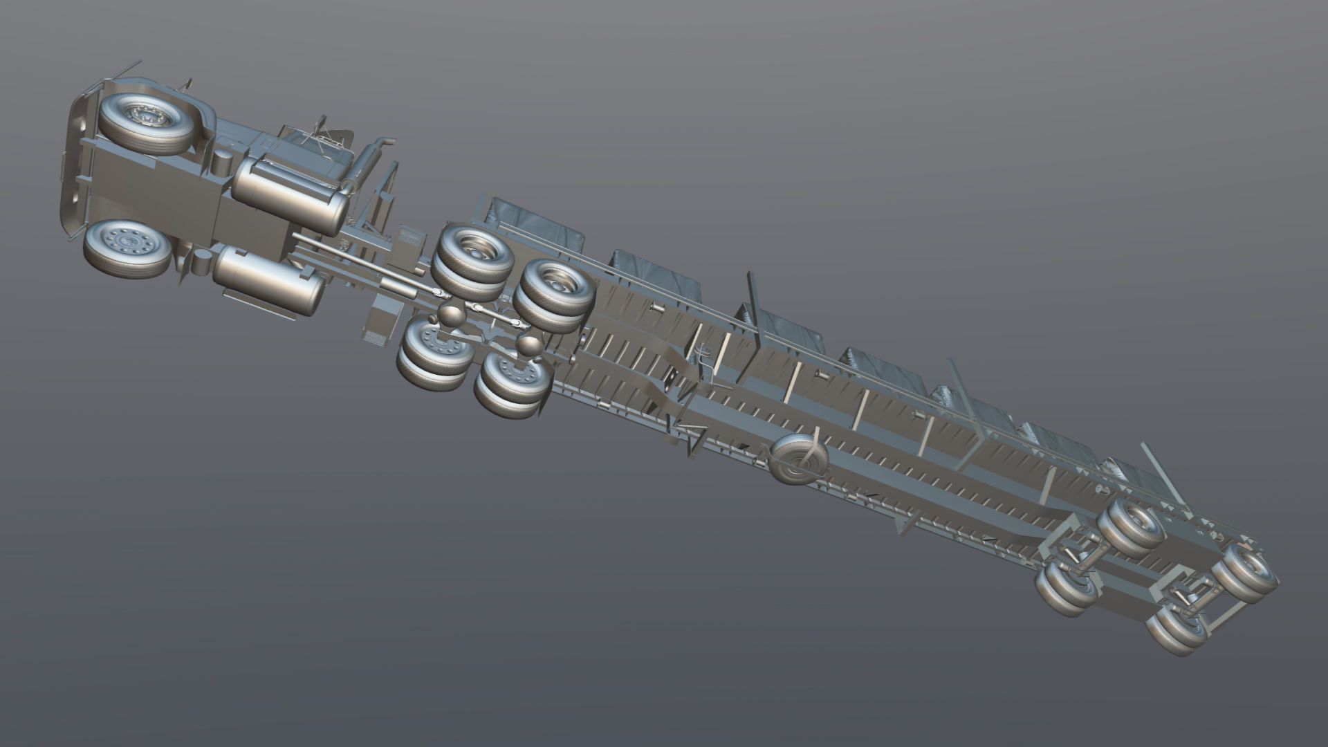 SuperLiner flatbed trailer Low-poly 3D model_39