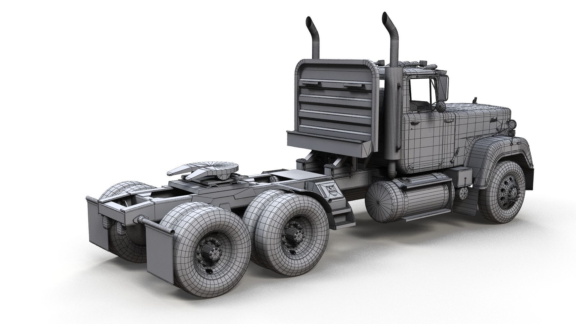 SuperLiner flatbed trailer Low-poly 3D model_24