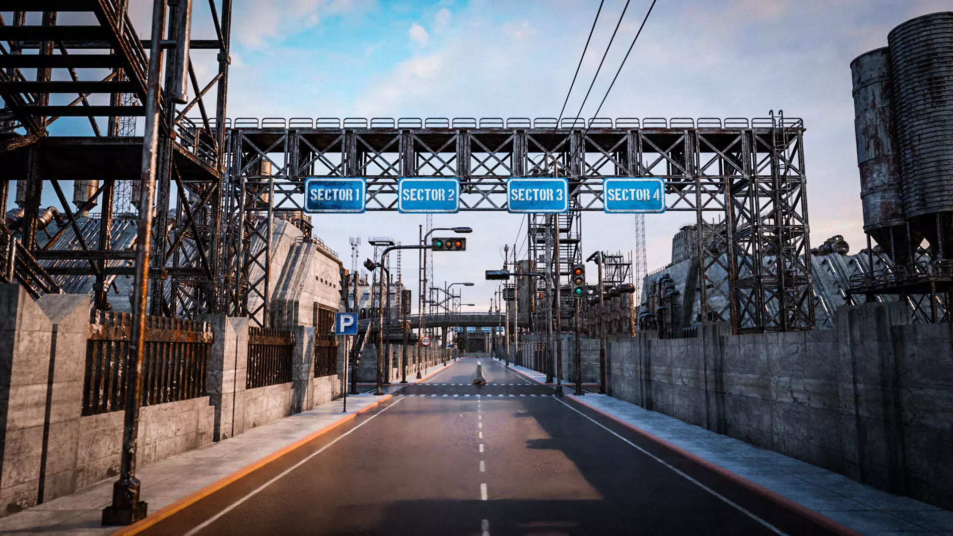 INDUSTRIAL SCIFI BUILDING DEMO SET FILE Low-poly 3D model_0