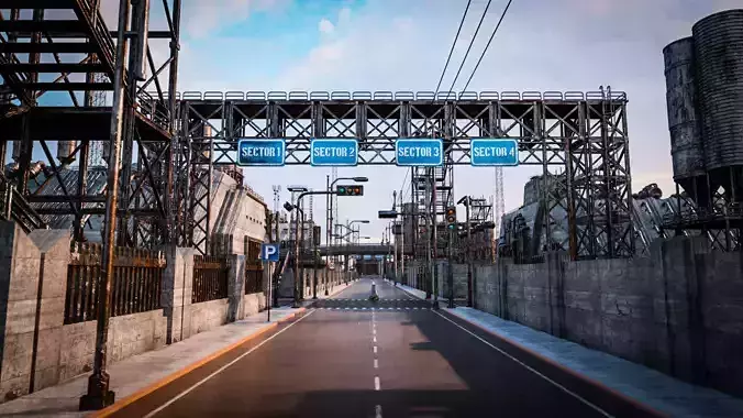 INDUSTRIAL SCIFI BUILDING DEMO SET FILE Low-poly 3D model INDUSTRIAL SCIFI BUILDING DEMO SET FILE Low-poly 3D model