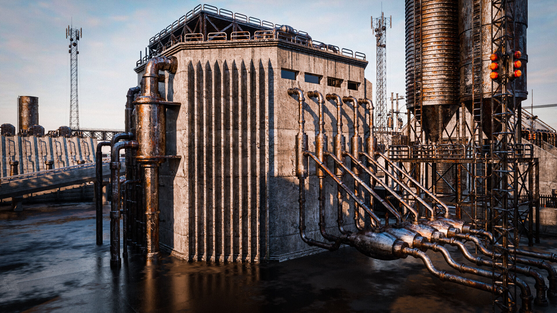 INDUSTRIAL SCIFI BUILDING DEMO SET FILE Low-poly 3D model_14