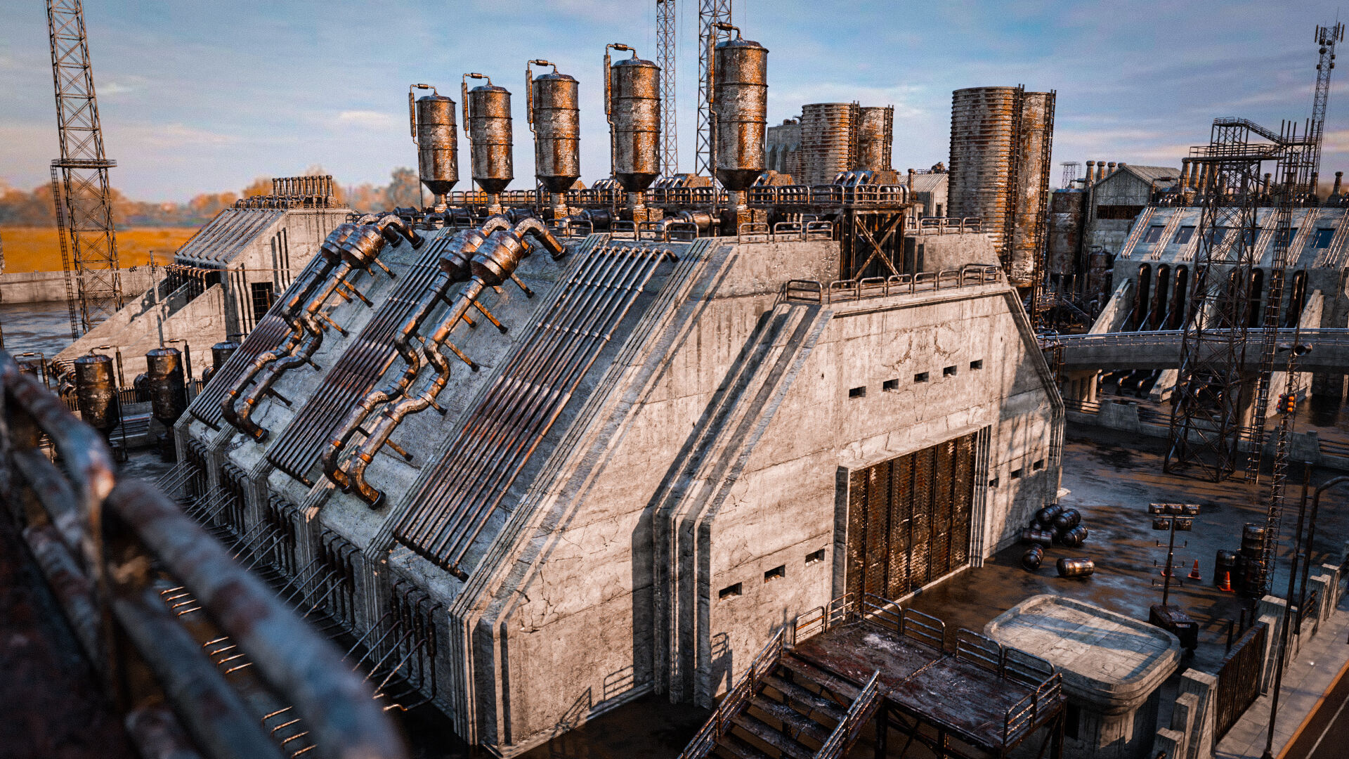 INDUSTRIAL SCIFI BUILDING DEMO SET FILE Low-poly 3D model_12