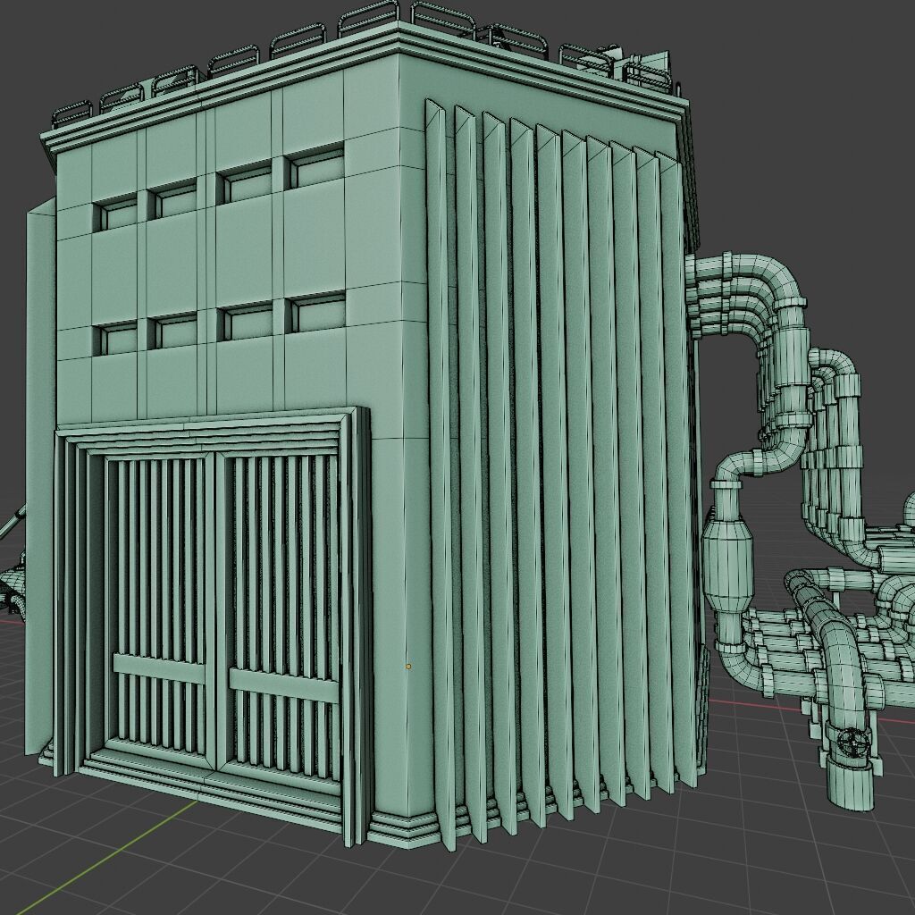INDUSTRIAL SCIFI BUILDING DEMO SET FILE Low-poly 3D model_31
