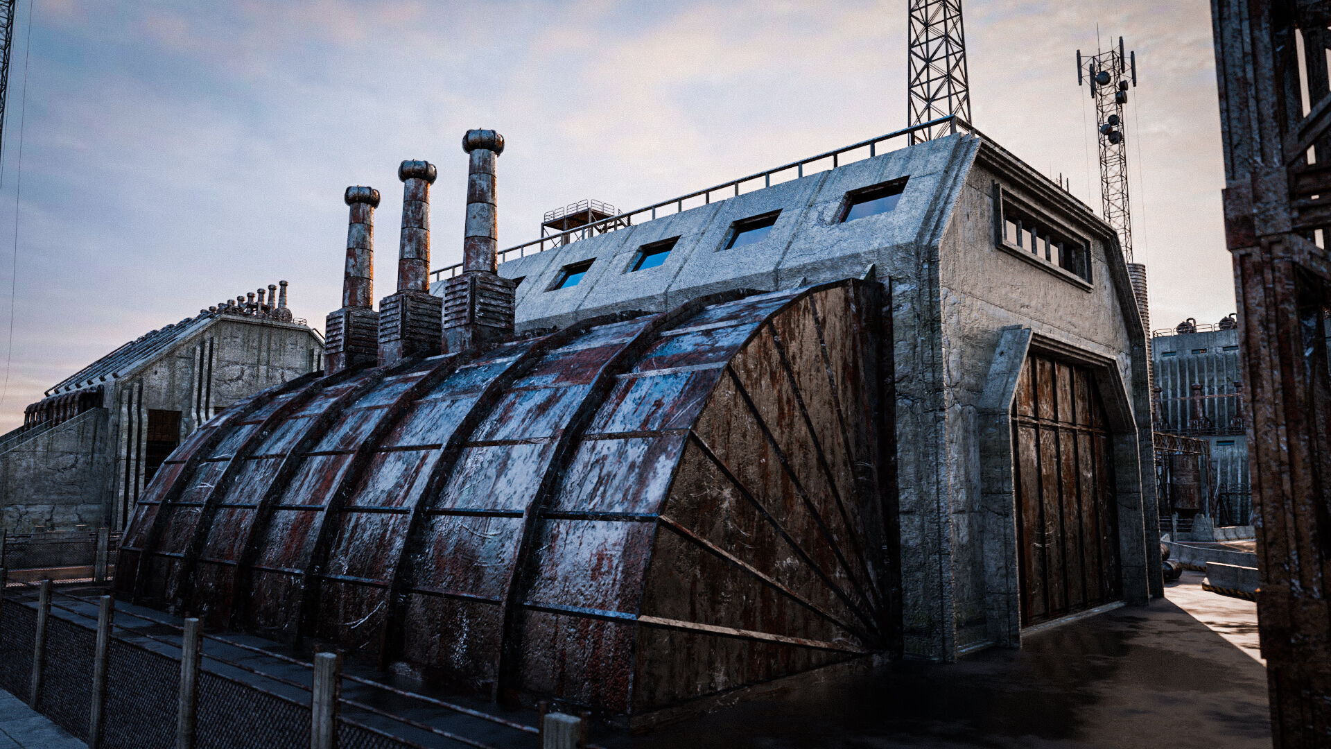 INDUSTRIAL SCIFI BUILDING DEMO SET FILE Low-poly 3D model_4