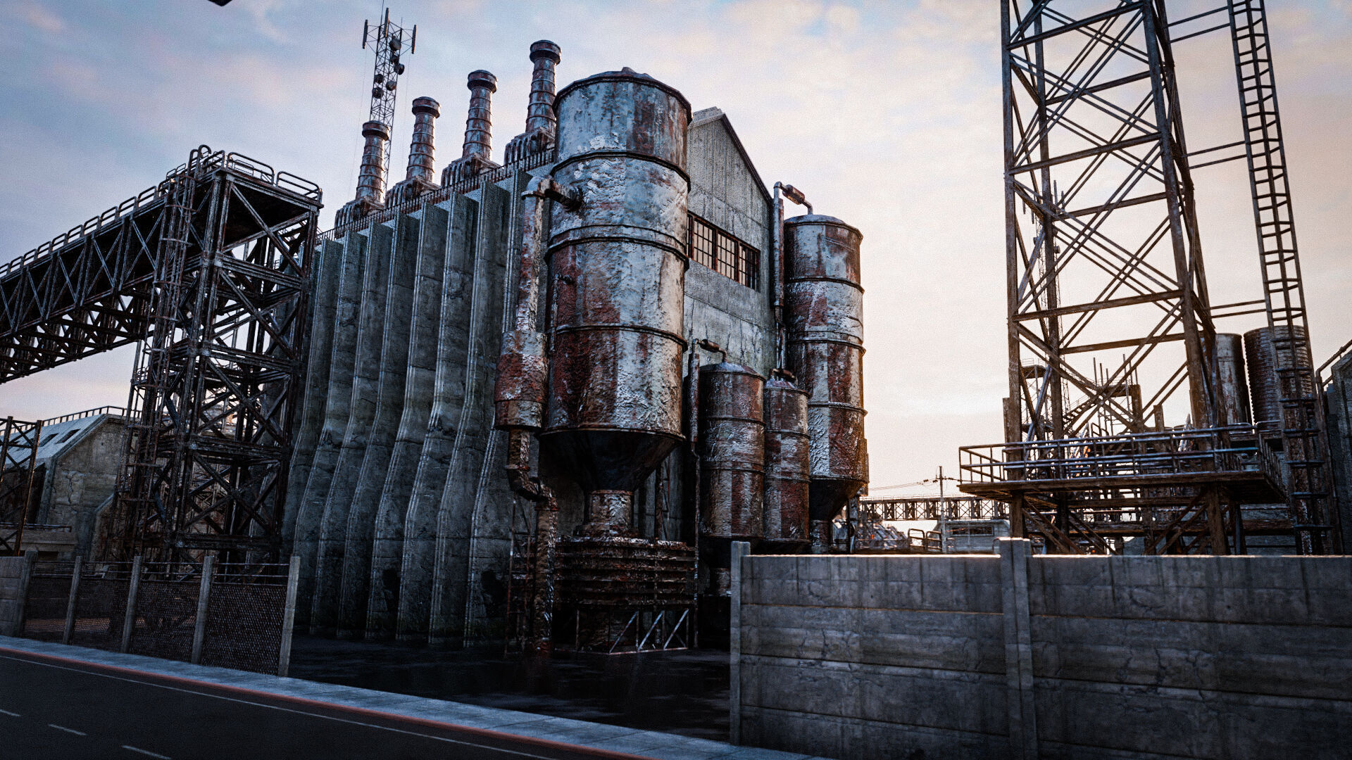 INDUSTRIAL SCIFI BUILDING DEMO SET FILE Low-poly 3D model_6