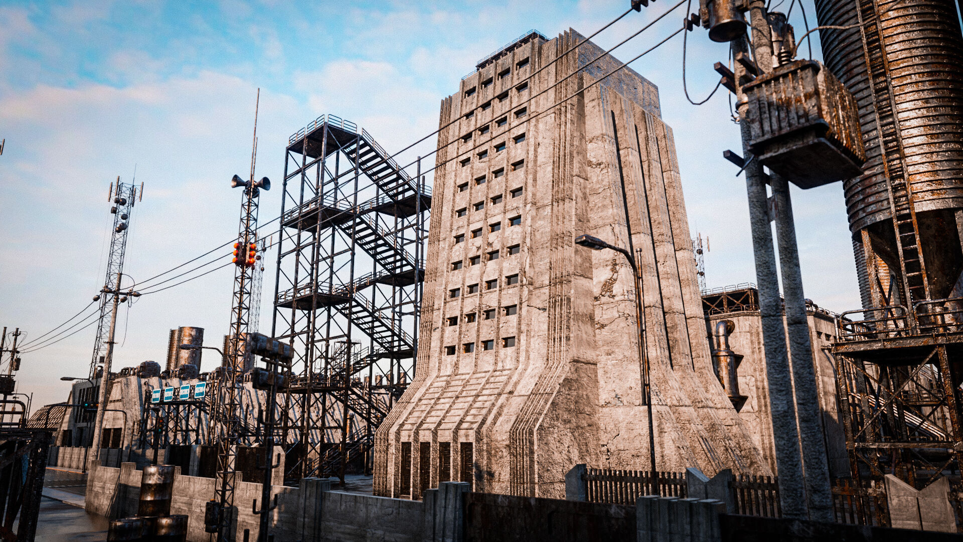 INDUSTRIAL SCIFI BUILDING DEMO SET FILE Low-poly 3D model_16