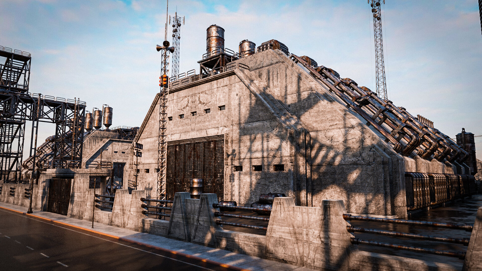 INDUSTRIAL SCIFI BUILDING DEMO SET FILE Low-poly 3D model_11