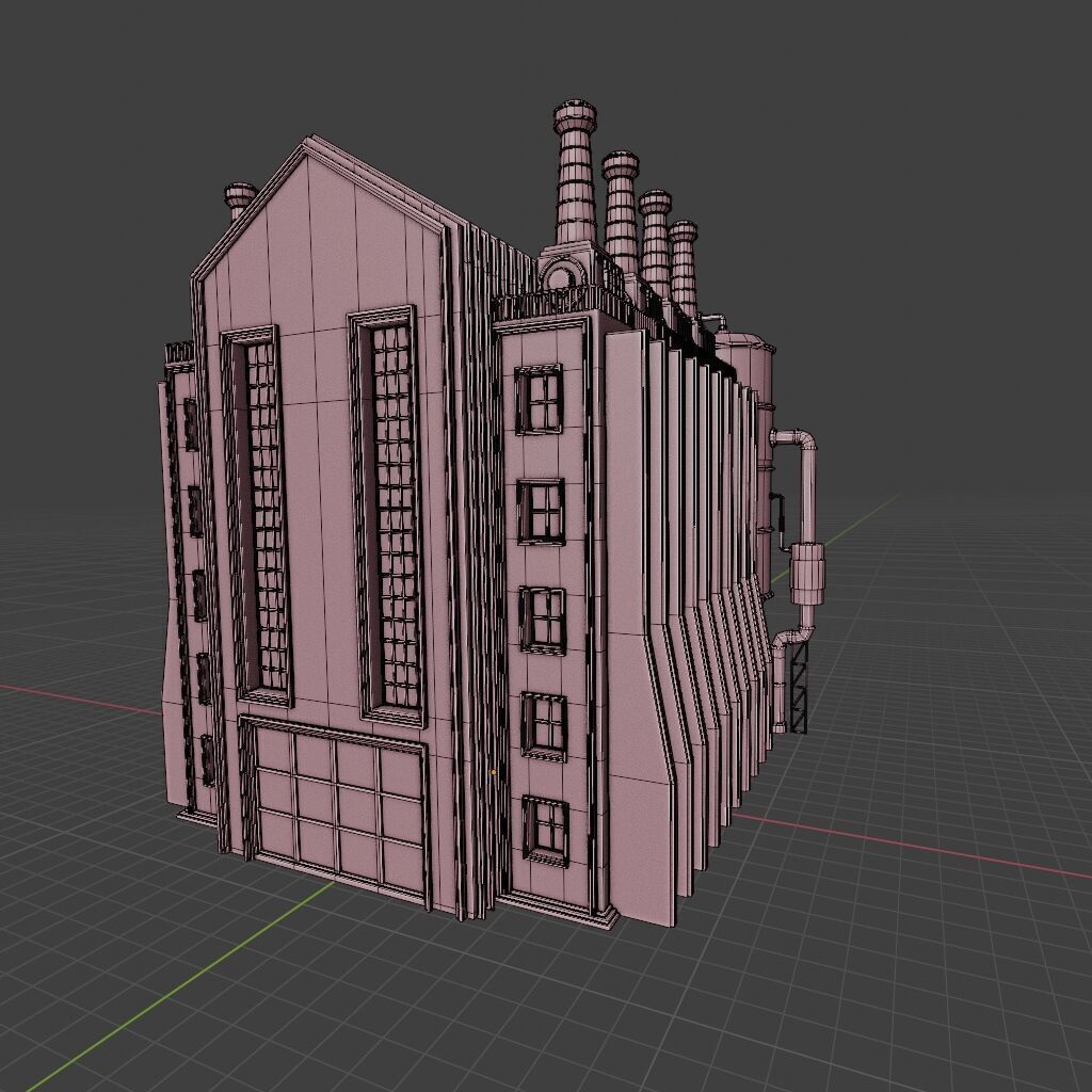 INDUSTRIAL SCIFI BUILDING DEMO SET FILE Low-poly 3D model_27